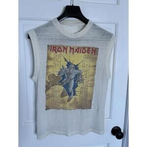 Vintage Iron Maiden World Slavery Tour 1985 Sleeveless Concert Shirt